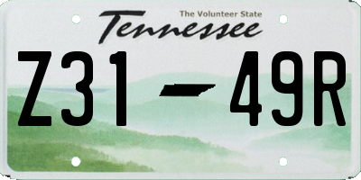 TN license plate Z3149R