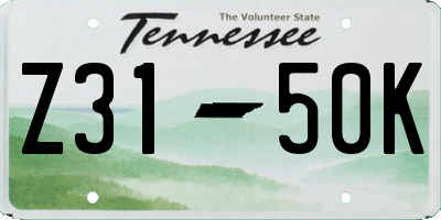 TN license plate Z3150K