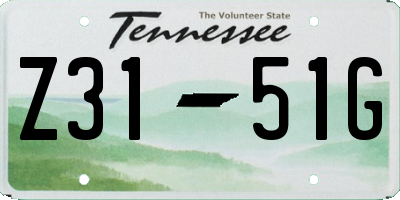 TN license plate Z3151G
