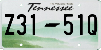 TN license plate Z3151Q