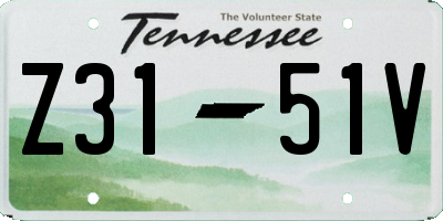 TN license plate Z3151V