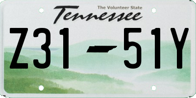 TN license plate Z3151Y