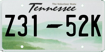 TN license plate Z3152K