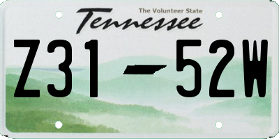 TN license plate Z3152W