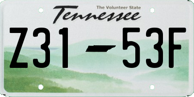 TN license plate Z3153F
