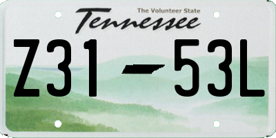 TN license plate Z3153L