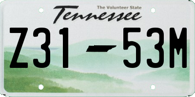 TN license plate Z3153M
