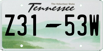 TN license plate Z3153W
