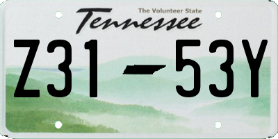 TN license plate Z3153Y