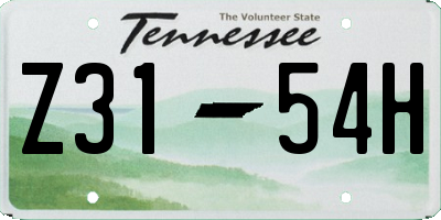 TN license plate Z3154H