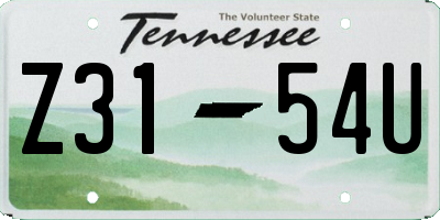 TN license plate Z3154U