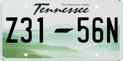 TN license plate Z3156N