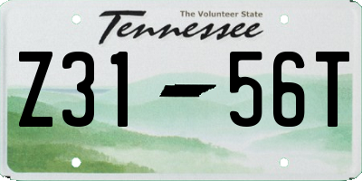 TN license plate Z3156T