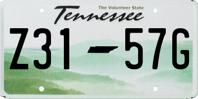 TN license plate Z3157G
