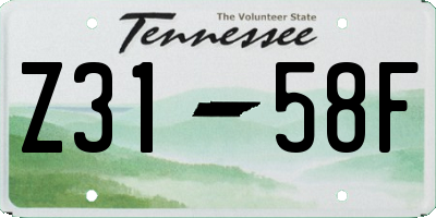 TN license plate Z3158F