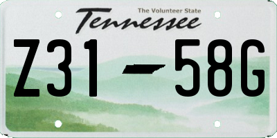 TN license plate Z3158G