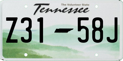 TN license plate Z3158J