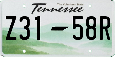 TN license plate Z3158R