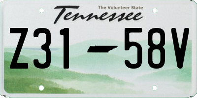 TN license plate Z3158V