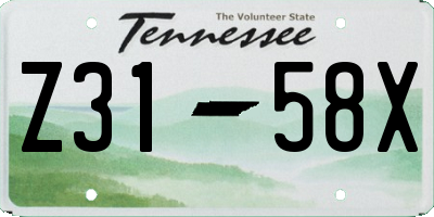 TN license plate Z3158X