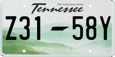 TN license plate Z3158Y