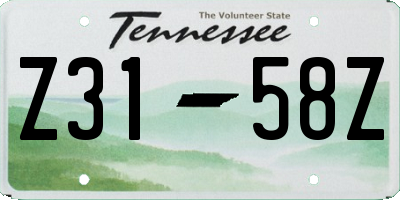 TN license plate Z3158Z