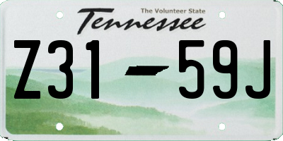 TN license plate Z3159J
