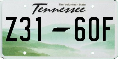 TN license plate Z3160F