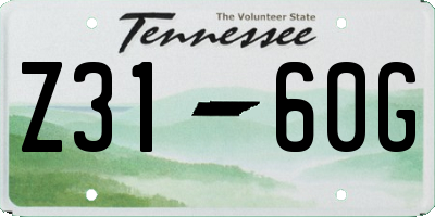 TN license plate Z3160G
