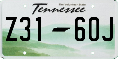 TN license plate Z3160J