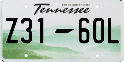 TN license plate Z3160L