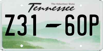 TN license plate Z3160P