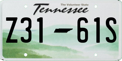 TN license plate Z3161S