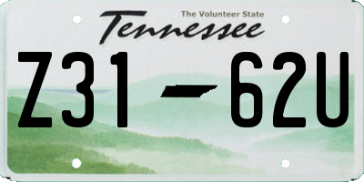 TN license plate Z3162U