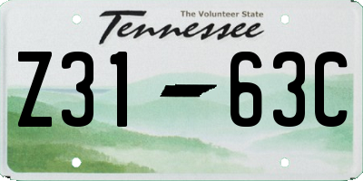 TN license plate Z3163C