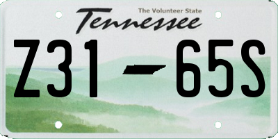 TN license plate Z3165S