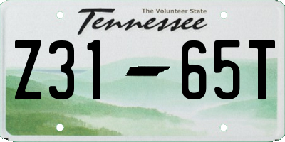 TN license plate Z3165T