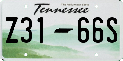 TN license plate Z3166S