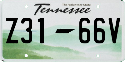 TN license plate Z3166V