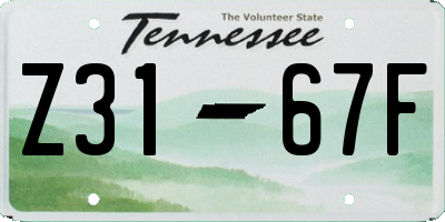 TN license plate Z3167F