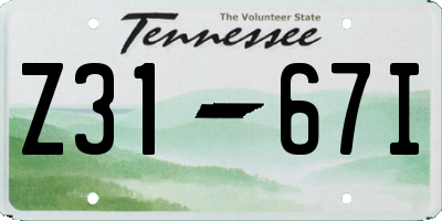TN license plate Z3167I