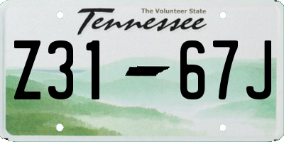 TN license plate Z3167J
