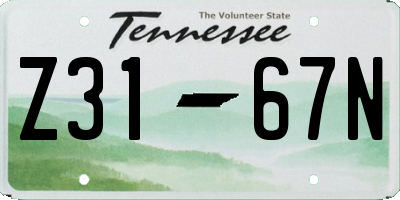 TN license plate Z3167N