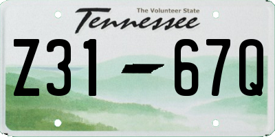 TN license plate Z3167Q