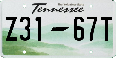 TN license plate Z3167T