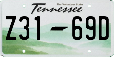TN license plate Z3169D