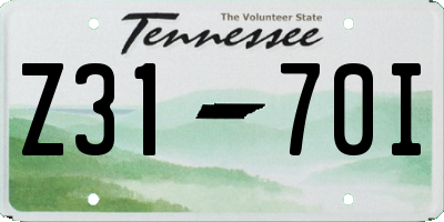 TN license plate Z3170I