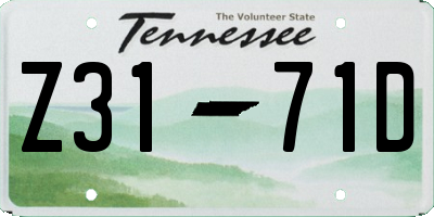 TN license plate Z3171D