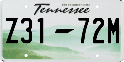 TN license plate Z3172M