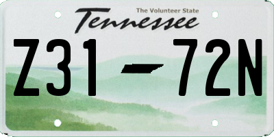 TN license plate Z3172N